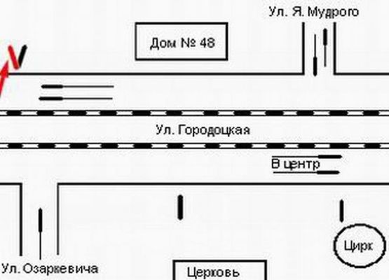Схема рекламной плоскости по адресу Городоцька, 62-64(в центр)