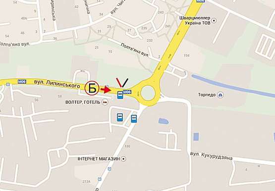 Схема рекламной плоскости по адресу Липинского- Б. Хмельницкого (з центра до авторинку, Б)