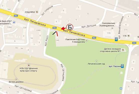Схема рекламной плоскости по адресу Личаківська, 140 (до вул. Мечнікова Б)