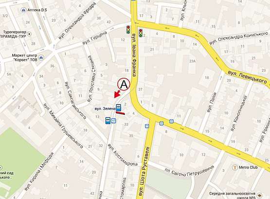 Схема рекламной плоскости по адресу Франка, 33 ( верхний)