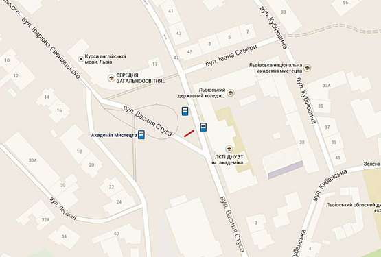 Схема рекламной плоскости по адресу вул.Стуса - Снопківська