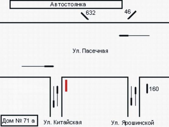 Схема рекламной плоскости по адресу вул.Пасічна - Китайська Б