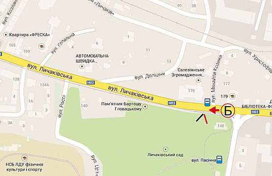 Схема рекламной плоскости по адресу Личаківська, 146-148 ст. Б