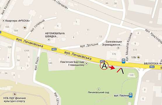 Схема рекламной плоскости по адресу Личаківська, 146-148 ст. А