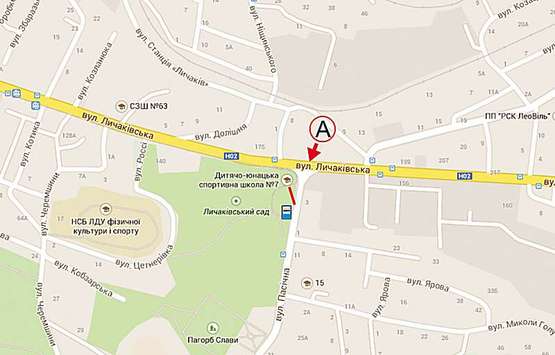 Схема рекламной плоскости по адресу Личаківстка -  Пасічна м.1, ст.А