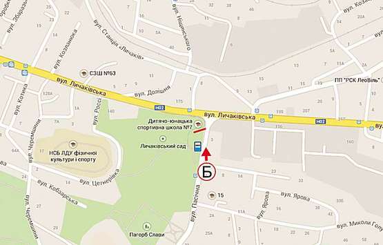 Схема рекламной плоскости по адресу Личаківстка -  Пасічна м.2, ст.Б