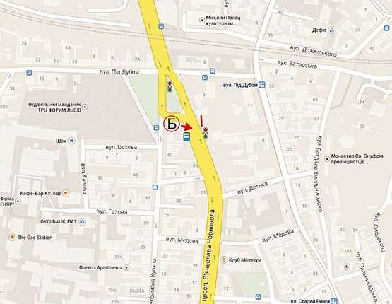 Схема рекламной плоскости по адресу вул.Чорновола, 6 (школа)