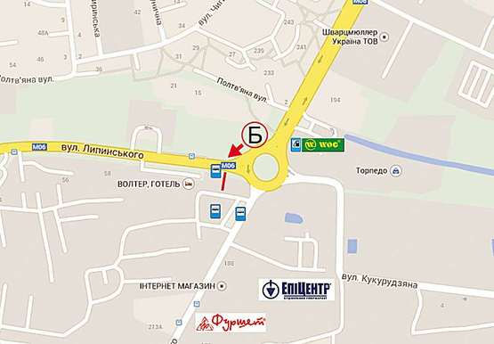 Схема рекламной плоскости по адресу Липинського 60 (Б)ТЦ Фуршет. АС №2