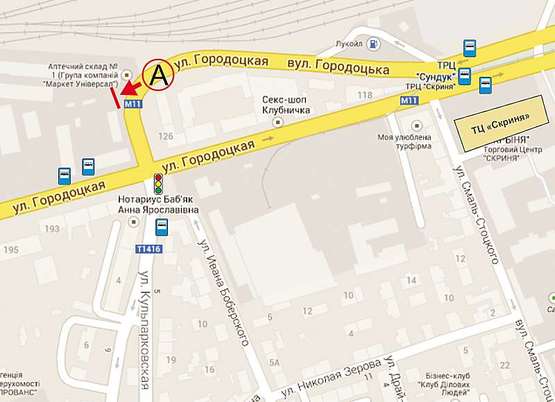 Схема рекламной плоскости по адресу вул.Городоцкая   Управління ЖД  К12