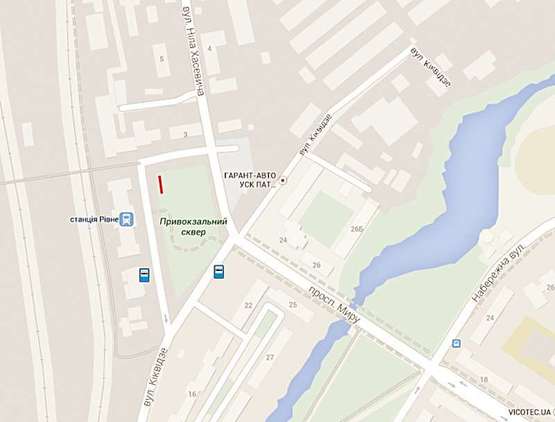 Схема рекламной плоскости по адресу Привокзальна