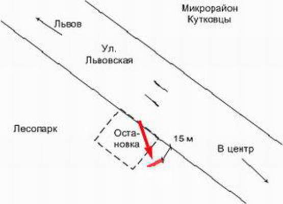 Схема рекламной плоскости по адресу вул.Львівська ( в\зд в місто)"
