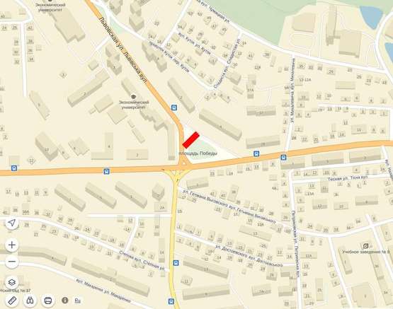 Схема рекламної площини за адресою Перемоги