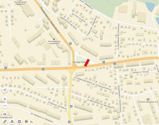 Схема рекламной плоскости по адресу Перемоги #2 правий (нижній)