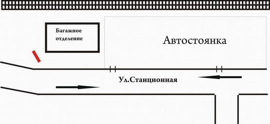Схема рекламной плоскости по адресу вул. Вул. Станційна (біля багаж.відділ.) місце №1