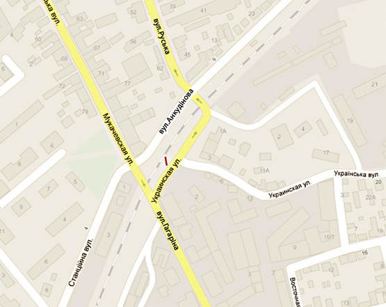 Схема рекламной плоскости по адресу вул. Вул Гагаріна ( переїзд) м.3 ст. А