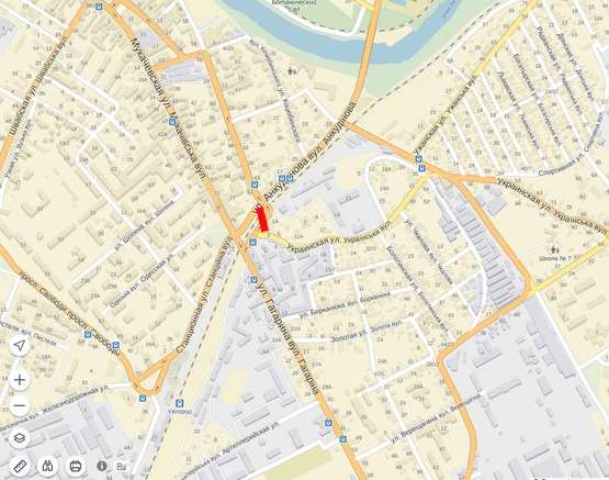 Схема рекламной плоскости по адресу Вул. Анкудінова - вул. Руська в зоні переїзду по вул.Гагаріна ст. А