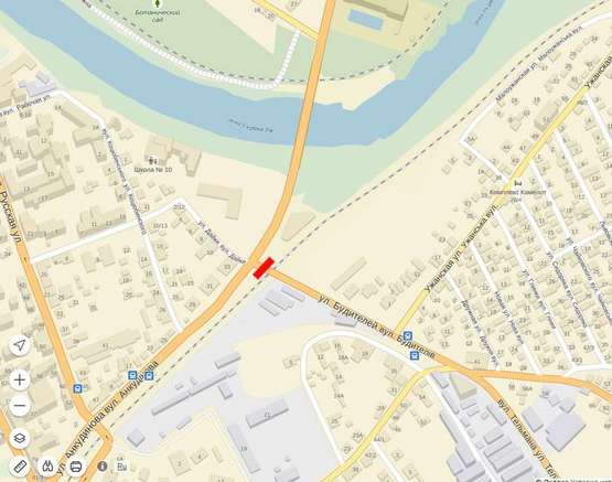 Схема рекламной плоскости по адресу Вул. Анкудінова-Тельмана на опорах шляхопроводу місце №2