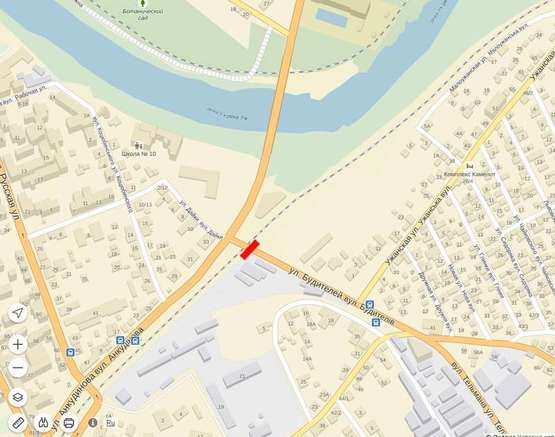 Схема рекламной плоскости по адресу Вул. Анкудінова-Тельмана на опорах шляхопроводу місце №5