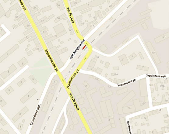 Схема рекламной плоскости по адресу вул. Вул. Станційна Гагаріна (міст) правий