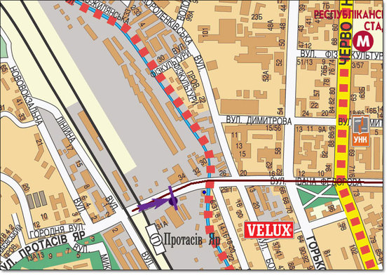 Схема рекламной плоскости по адресу ул.Федорова/ул.Боженко направление ул.Красноармейской (магазин)