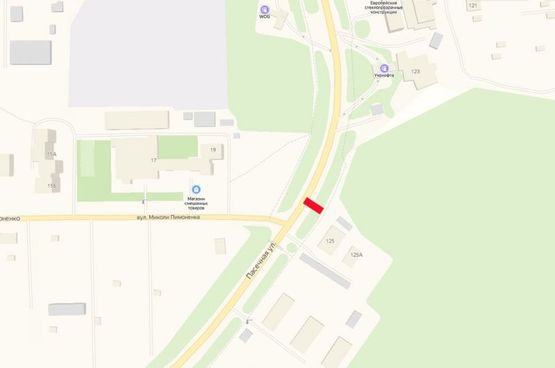 Схема рекламной плоскости по адресу Пасічна (укрнафта)