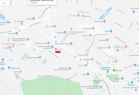 Схема рекламной плоскости по адресу Червоної Калини ( ТЦ Шувар)