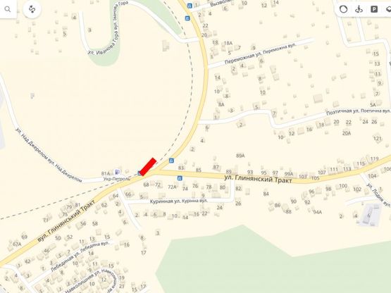 Схема рекламной плоскости по адресу Тракт Глинянський м2 ( поворот на Богданівську)до Епіцентра