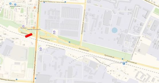 Схема рекламной плоскости по адресу Луганська к1 ( з'їзд з вул. Стрийської)