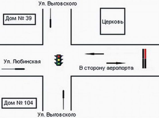Схема рекламной плоскости по адресу Любінська-Виговського (від Аеропорта) правий