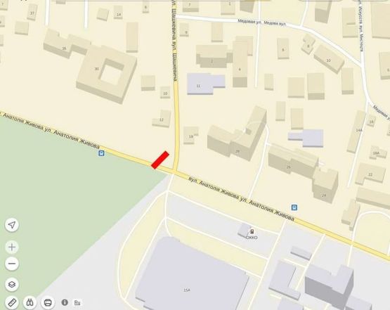 Схема рекламной плоскости по адресу Живова - Шашкевича ( верхній)