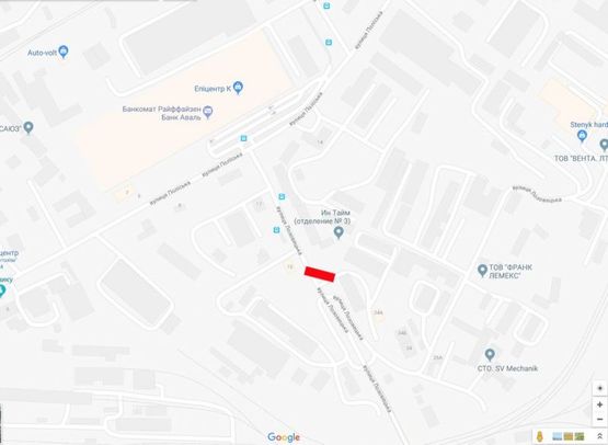 Схема рекламной плоскости по адресу Лозовецька 34 а до Епіентру ( правий)