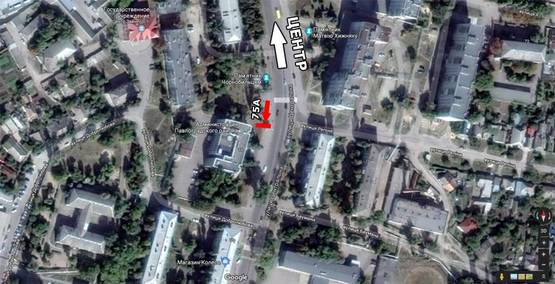 Схема рекламной плоскости по адресу ул. Центральная, 98 - ул. Репина, из центра