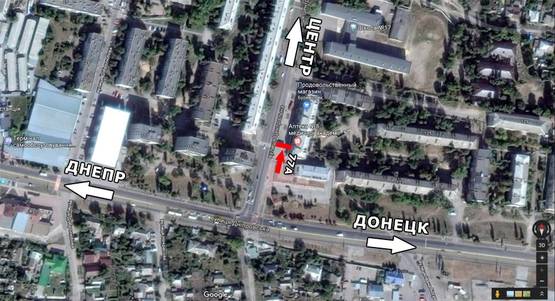 Схема рекламной плоскости по адресу ул. Центральная, 75, Инвитро, ТЦ Пинфок, в центр