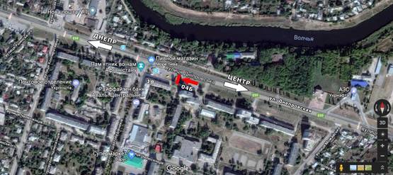 Схема рекламной плоскости по адресу ул. Днепровская, 18, на Днепр