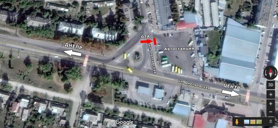 Схема рекламної площини за адресою ул. Полтавская, 131, въезд в Автовокзал, остановка