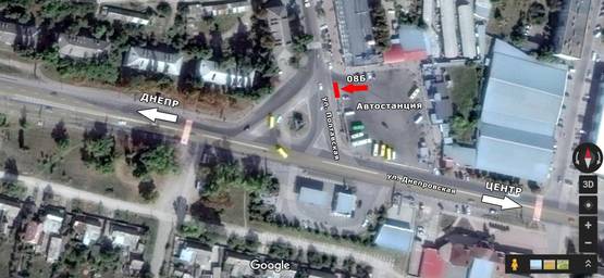 Схема рекламної площини за адресою ул. Полтавская, 131, выезд из Автовокзала