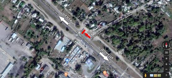 Схема рекламной плоскости по адресу ул. Днепровская, 277, Авторынок, в центр