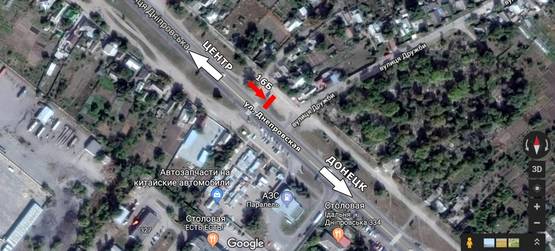 Схема рекламної площини за адресою ул. Днепровская, 277, Авторынок, на Донецк