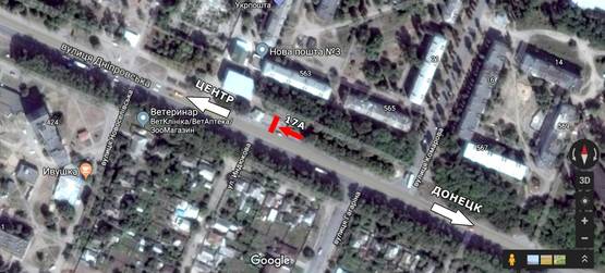 Схема рекламной плоскости по адресу ул. Днепровская, 553, остановка 40лет, в центр