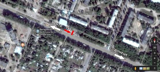 Схема рекламной плоскости по адресу ул. Днепровская, 553, остановка 40лет, в сторону ПЗТО