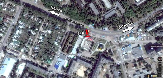 Схема рекламної площини за адресою ул. Днепровская, 460, фасад кафе Мечта, остановка