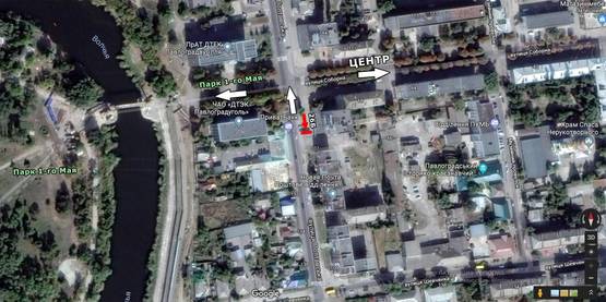 Схема рекламної площини за адресою ул. Полтавская, 107, ДТЕК, Делви, Приватбанк