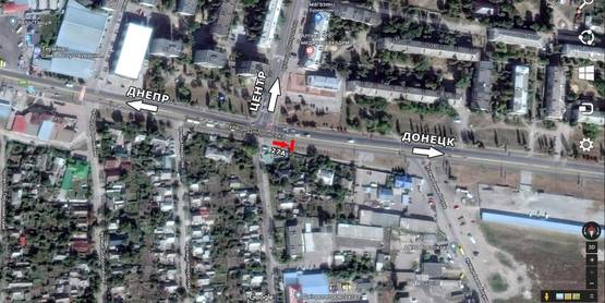 Схема рекламної площини за адресою ул. Днепровская, 148 - поворот ул.Центральная, в центр