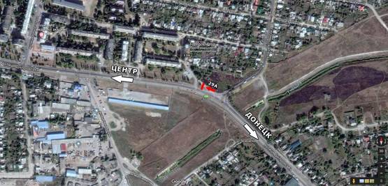 Схема рекламной плоскости по адресу ул. Днепровская, 135, суд, в центр
