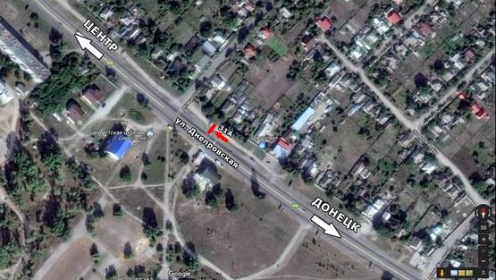 Схема рекламной плоскости по адресу ул. Днепровская, 371, в центр