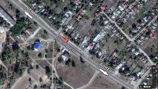 Схема рекламной плоскости по адресу ул. Днепровская, 371, поворот на ул.Лазо