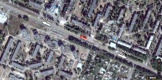 Схема рекламной плоскости по адресу ул. Днепровская, 547, 40 лет Октября, в центр