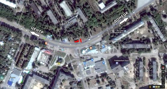 Схема рекламной плоскости по адресу ул. Днепровская, 575, - ул.Новая, ПТУ