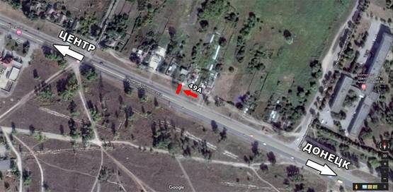 Схема рекламної площини за адресою ул. Днепровская, 483, в центр