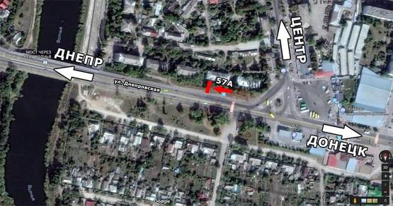 Схема рекламной плоскости по адресу ул. Днепровская, 113, остановка на ПШС, район р.Волчья